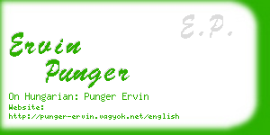 ervin punger business card